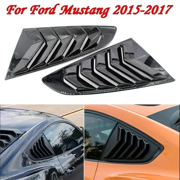 Bir Çift Siyah / Karbon / Mat Yan Pencere 1/4 Kepçe Panjur Kapağı Değiştirme Ford Mustang 2015 2016 İçin 2017 Araba Styling