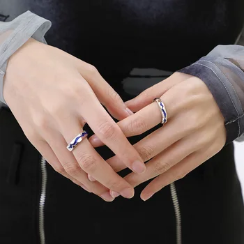 Haya Gerçek 925 Ayar Gümüş Yüzük Ayarlanabilir Yüzükler Kadınlar için 2022 Trend Lüks Takı Düğün Nişan İçin noel hediyesi