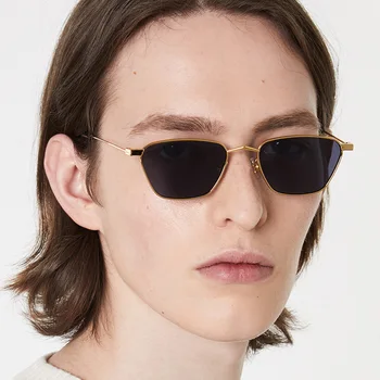 2021 Klasik Küçük Çerçeve Kedi Göz Güneş Kadınlar / Erkekler Marka Tasarımcısı Alaşım Ayna güneş gözlüğü Vintage Modis Oculos