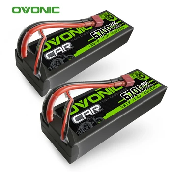 2 ADET Ovonic 80C 6700mAh 2S 7.4 V Hard Case LiPo Pil için 1/10 İzdiham Slash Araba (2 paket) Dekanlar Fiş