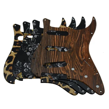 KAISH 11 Delik 3D Baskılı Plastik ST / Strat Gitar Pickguard Scratch Plaka Ters Köprü Uyar Jimi/Hendrix Stratocaster için
