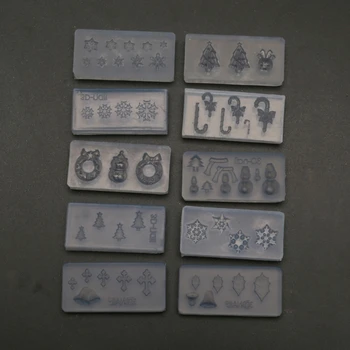 10 Adet Noel Tema Kar Tanesi Kardan Adam Tırnak Sanat silikon kalıp Kiti Noel Ağacı Geyik Oyma Kalıpları Kiti Sanat Zanaat Araçları