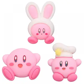 Sanrioed Anime Karikatür Yıldız Kirby Dıy telefon kılıfı Dekorasyon Malzemesi Reçine Kawaii3D Kirby Aksesuarları Sevimli Terlik ayakkabı tokası