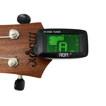 Taşınabilir Clip - on Gitar Tuner için Evrensel Kromatik Gitar Bas Ukulele Keman Afinador de Guitarr Aletleri Aroma AT-200D