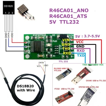 DS18B20 RS485 RS232 TTL Com UART Sıcaklık Toplama Sensörü Modbus RTU Arduino için PC PLC MCU