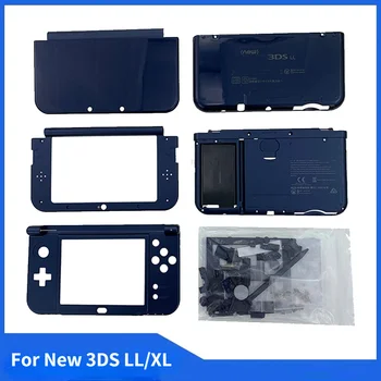YENİ 3DS LL/XL kasa Üst İçin Aşağı Kabuk Huosing ve oyun Konsolu Yedek Tam Set Mavi Düğme İle Kapak Shell 