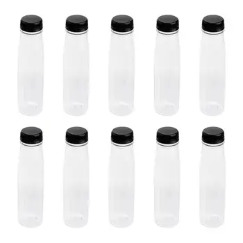 10 Adet 330ml/350ml Boş Saklama Kapları Şeffaf PET Şişeler Plastik İçecek içme şişesi meyve suyu şişesi Kavanoz Kapaklı