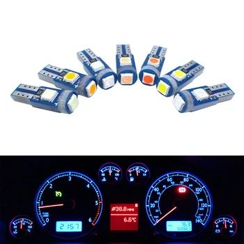 10x T5 W3W LED Ampul Araba gösterge lambası W1. 2W gösterge ışıkları Uyarı Göstergesi Peugeot 206 308 307 3008 407 Citroen C1 C3 C4 C5