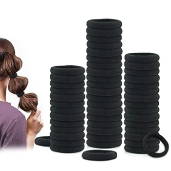 100 Adet Yüksek Elastik Saç Bantları Kadınlar Kızlar için Siyah Hairband Kauçuk Bağları At Kuyruğu Tutucu Scrunchies çocuk saç aksesuarları