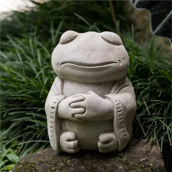 1 adet Meditasyon Kurbağa Heykel Reçine Zanaat Zen Yoga Kurbağa Heykelcik Bahçe Heykeli Hediye Açık Yard Çim Heykeli Ev Dekorasyon