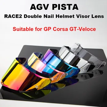 AGV PİSTA RACE2 Çift Tırnak kask siperliği Lens için Uygun GP CORSA GT-Veloce Tam Yüz Kask Motosiklet Aksesuarları Kasko AGV