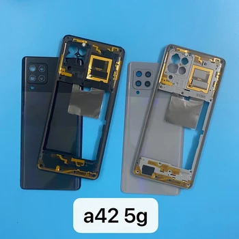 Samsung Galaxy A42 5G A426 telefon kılıfı Orta Çerçeve + Pil arka kapak Kılıf Paneli Kapak Arka Kapı + Kamera Lens + Logo Parçaları