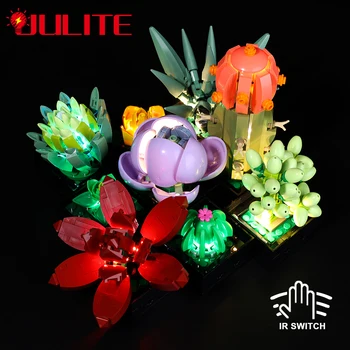Led ışık Kiti Yaratıcı 10309 Succulents Bitkiler Bonsai Yapı Taşları DIY Çocuk Hediye oyuncak seti (Dahil Değildir Blokları)
