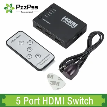 5 Port HDMI uyumlu Anahtarı 1080p Seçici Splitter Hub İçin IR Uzaktan Kumanda İle HDTV DVD KUTUSU HDMI Switcher 5 İn 1 Out