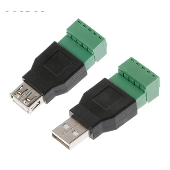 1 Adet USB dişi vidalı konnektör USB fişi ile kalkan konektörü USB2. 0 Dişi Jack USB dişi vidalı terminal