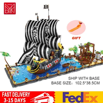 Lego ile uyumlu Ganimet Defne MOC Fikirleri Yapı Taşları Modeli Korsan Gemisi Tuğla Eğitici Oyuncaklar Yelkenli Çocuk Hediyeler için