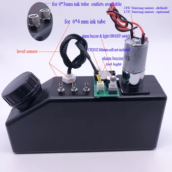 500ml UV Mürekkep Kartuşu Mürekkep Tankı Sıvı Sensörü ile Karıştırma Motoru Hava Filtresi UV Yazıcı için Beyaz Mürekkep Alt Tankı UV Toplu CİSS