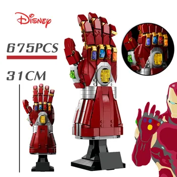 Disney Demir Adam Infinity Eldiven Dayağı Marvels Thanos Avengers Ironman Kahramanlar Silah 76223 oyuncak Yapı Taşı Tuğla Hediye