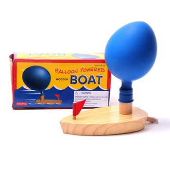 Ahşap Balon Powered Tekne Çocuk Su Oynarken Banyo Oyuncak Çocuk doğum günü hediyesi