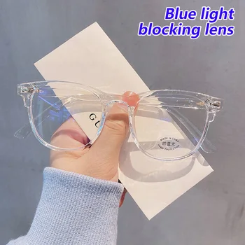 Mavi ışık gözlük PC çerçeve reçine Lens Anti mavi ışık engelleme radyasyon güneş gözlüğü Unisex Trend şeffaf Lensler bilgisayar gözlükleri