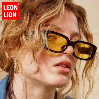 LeonLion 2021 Oval Retro Güneş Kadınlar Lüks Marka Gözlük Kadınlar İçin / Erkekler Şeker Renkler Gözlük Kadınlar Gafas De Sol Adam