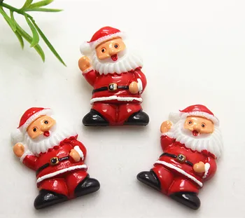 10 adet Sevimli Reçine Şenlik Noel Baba Flatback Cabochons Yeni Yıl Ev Dekorasyon için, 21 * 32mm(SD1026)