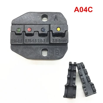 Sıkma kalıp seti A04C izoleli terminaller ve isı shrink butt tel konnektörler sıkma çene 0.14-6mm2