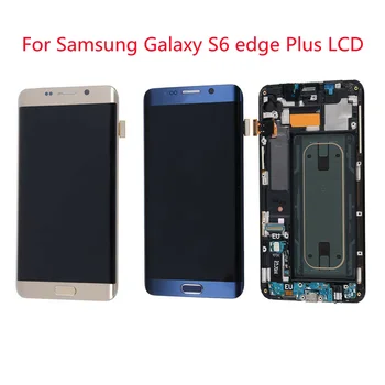 Orijinal Ekran Samsung Galaxy S6 Kenar Artı G928 G928F G928V lcd ekran dokunmatik ekranlı sayısallaştırıcı grup Çerçeve İle