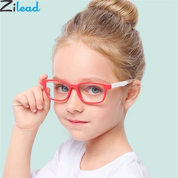 Zilead Yeni Bebek anti-mavi ışık silikon gözlük Moda Marka Çocuk Yumuşak Çerçeve Gözlüğü Düz gözlük Çocuklar Göz Çerçeve gözlük