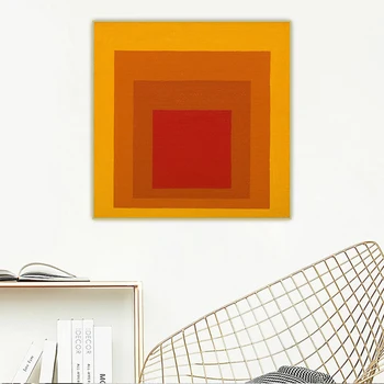 Cıton Josef Albers《Saygı Kare》Tuval Sanat Yağlıboya Soyut Sanat Boyama Resim Duvar Dekor Ev Dekorasyon