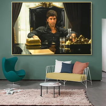 Modern Figür Portre Sanat tuval Resimleri Tony Montana Posterler ve Baskılar duvar sanatı Resimleri ıçin Oturma Odası Ev Dekorasyon