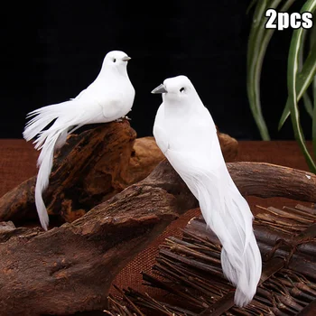 2 Adet Sevimli Yapay Kuşlar Sahte Köpük Hayvan Simülasyon Tüy Kuşlar Modelleri Dıy Düğün ev bahçe dekoru Süs Kuş Hediye
