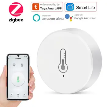 Tuya ZigBee Ağ Geçidi Akıllı Sıcaklık Ve Nem Sensörü Akülü ZigBee Akıllı Ev Güvenlik Ev Otomasyonu