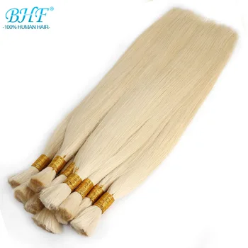 BHF 100 % İnsan örgü saç Toplu Makine Yapımı Remy Düz Hindistan Saç Toplu uzun uzunluk 100g Doğal sarı saç