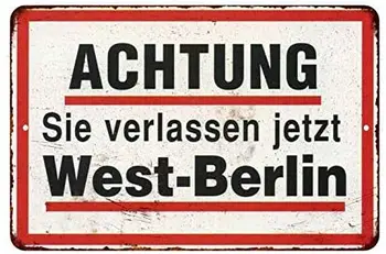 Batı Berlin 2. Dünya Savaşı Alman logo retro Duvar Dekor logo Art Deco teneke Hediye Retro duvar ev bar retro Cafe dekor, 8X12 cm