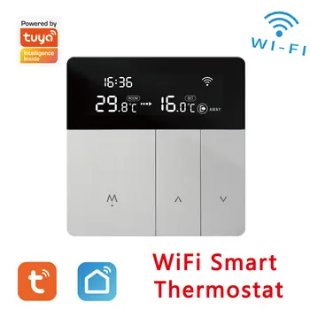 Tuya WiFi Akıllı termostat sıcaklık kumandası LCD Dokunmatik Ekran Elektrikli yerden ısıtma Su 100-240V Uzaktan Kumanda