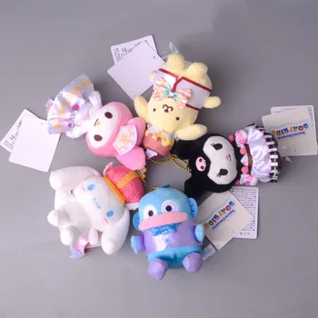 Sanrio Kawali Kuromi Hello Kitty Benim Melody Cinnamoroll Yastık peluş oyuncaklar Peluş Anahtarlık Dolması Bebek Çocuklar için hediye