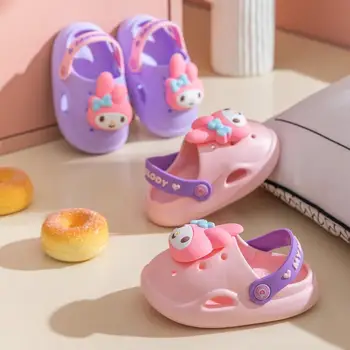 Sanrio Hellokitty Terlik Kawaii Mymelody çocuk Yaz Kapalı Kaymaz Ev Terlik Karikatür Bebek Yumuşak Alt Sandalet