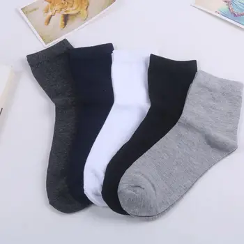 Ekip Çorap Adam Pamuk Iş Düz Renk Siyah Gri Nefes Sonbahar Kış Yeni Marka 10 Adet = 5 Pairs Kaliteli Erkek Sokken