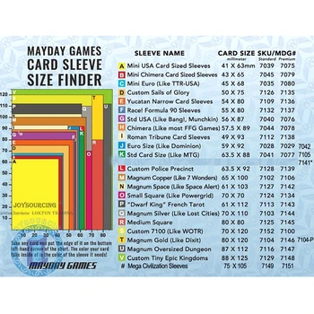 50 Kollu MAYDAY Tahta Oyunları Kartları Premium Kalın Kol Koruyucu şeffaf kart kollu