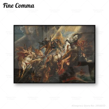 Düşüşü Phaeton Peter Paul Rubens Vintage Poster Antik Mitolojik Yağlıboya Repro duvar sanatı tuval Baskı Ev Dekor