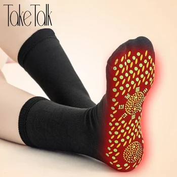 1 Çift Kadınlar Kış Kalın Çorap Kendinden ısıtma Çorap Ayak Masajı Kaymaz sıcak tutan çoraplar Yıkanabilir Kadın Yumuşak Intimates Orta Çorap