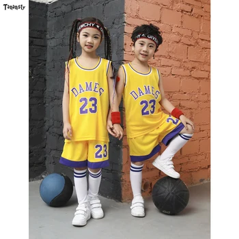 #23 throwback Basketbol jersey setleri Çocuklar qualiy spor uygun Çocuk spor yelek ve şort yüksek Hızlı Kuru 2020 set formaları KADINLAR 