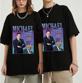 Michael Scott Saygı Ofis Erkek T Shirt Tv Serisi Dwight SchruteJim Halpert Tees kısa kollu t-shirt pamuklu üst giyim
