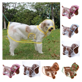 Xs-8XL Pet Köpek Giysileri Şeffaf Köpek Yağmurluk Moda Renk Kenar Yapış Tasarım Su Geçirmez Köpek yağmurluk Büyük Köpekler için Kostüm