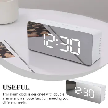 Plastik dijital alarmlı saat Hafıza Fonksiyonu Kablo Güç Radyo Projektör Saati Kapalı Ev yatak odası termometresi Saatler