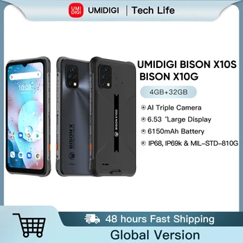 UMIDIGI BISON X10S / BISON X10G Smartphone IP68 / IP69K Su Geçirmez Sağlam Telefon 6.53 