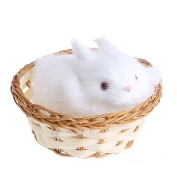 Tavşan Tavşanlar Sepeti Kürklü peluş oyuncaklar Zanaat Koleksiyon Hediye Çocuklar İçin Kids-m15