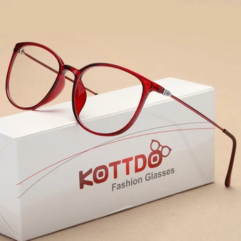 KOTTDO Yeni Moda Gözlük Kadın Kare Plastik Gözlük Optik Gözlük Çerçevesi Şeffaf Şeffaf Retro Miyopi Gözlük