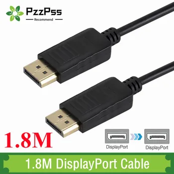 PzzPss 1.8 M DisplayPort Kablosu Ekran Bağlantı Noktası DP DP Kablosu macbook adaptörü Bilgisayar TV Konektörü PC HDTV Projektör